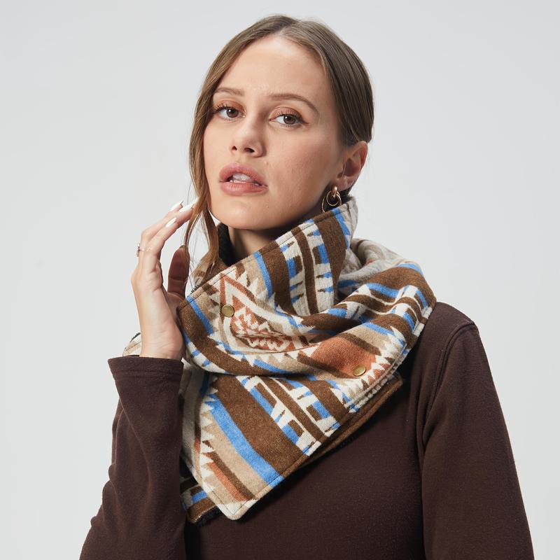 Women's Bohemian Western Winter Warmth Scarf - Hand Washable & Dry Cleanable, Windproof & Thermal Insulation