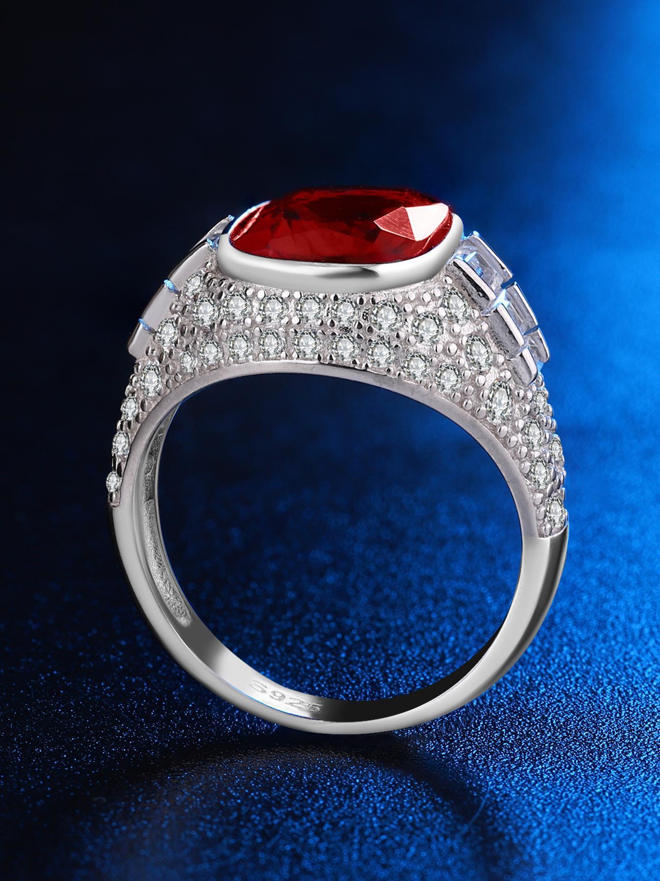 925 Sterling Silver Women's Elegant Rhinestone Decorated Ring, Duchess Cut Ring, 2024 New Style Exquisite Trendy Ring, Fashionable Jewelry Accessories for Women As Gift