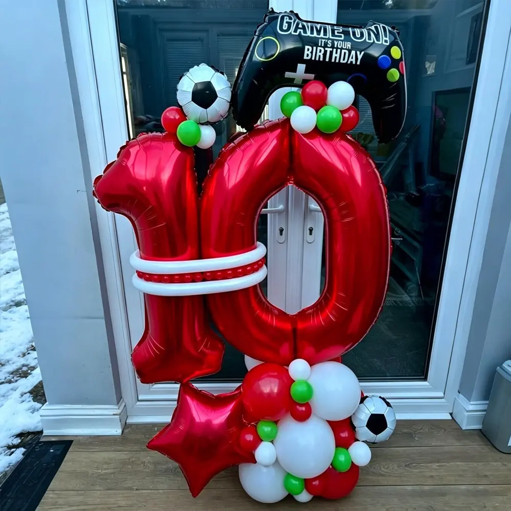 44-Piece Number Balloon Set Party Balloons for Birthday Parties, Party Decorations, Anniversary Celebrations, Football Event Decorations