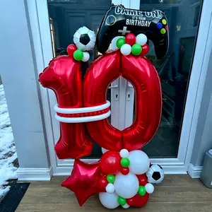 44-Piece Number Balloon Set for Birthday Parties, Party Decorations, Anniversary Celebrations, Football Event Decorations