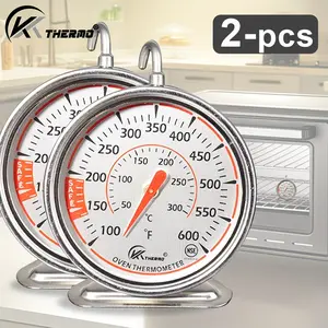 2-Pack 3-Inch Precision Oven Thermometers, Dual Scale, Large Oven Thermometer with Stainless Steel Hook, Ideal for Home & Restaurant Cooking