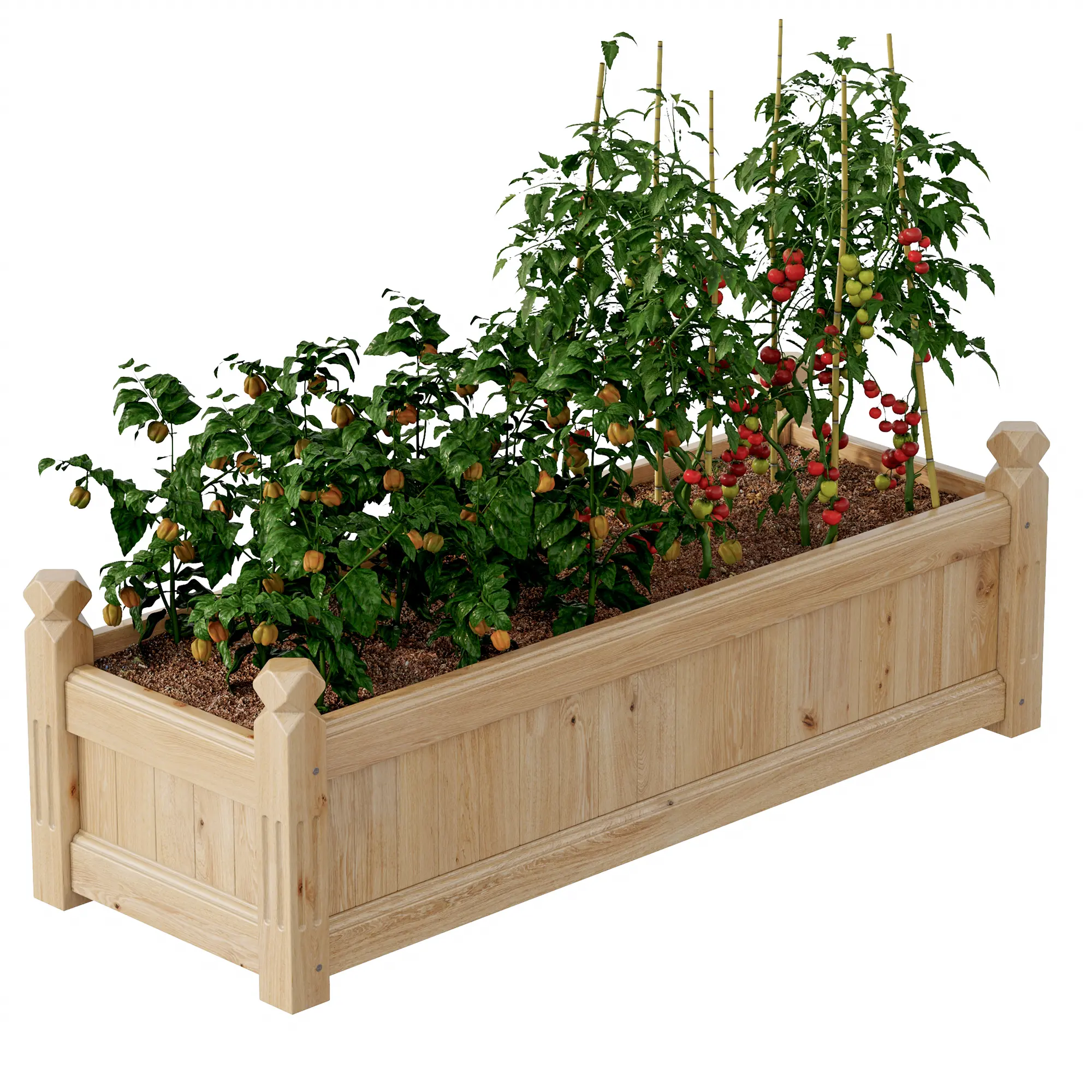 Sturdy Wooden Rectangular Raised Garden Bed (43"×15"×13"), Elevated Outdoor Plant Planter Box for Growing Vegetables, Fruits, Herbs and Flowers, Perfect for Backyard, Lawn & Patio