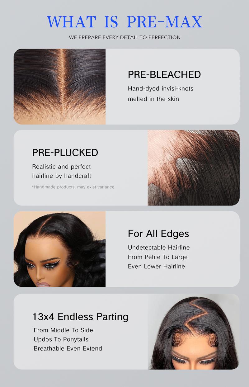 Wavymy Pre-bleached Yaki Straight 13x4 Ear To Ear  Lace Frontal Wigs Pre Everything 200% Density Transparent lace Wig Deep Part 100% Human Hair Wig