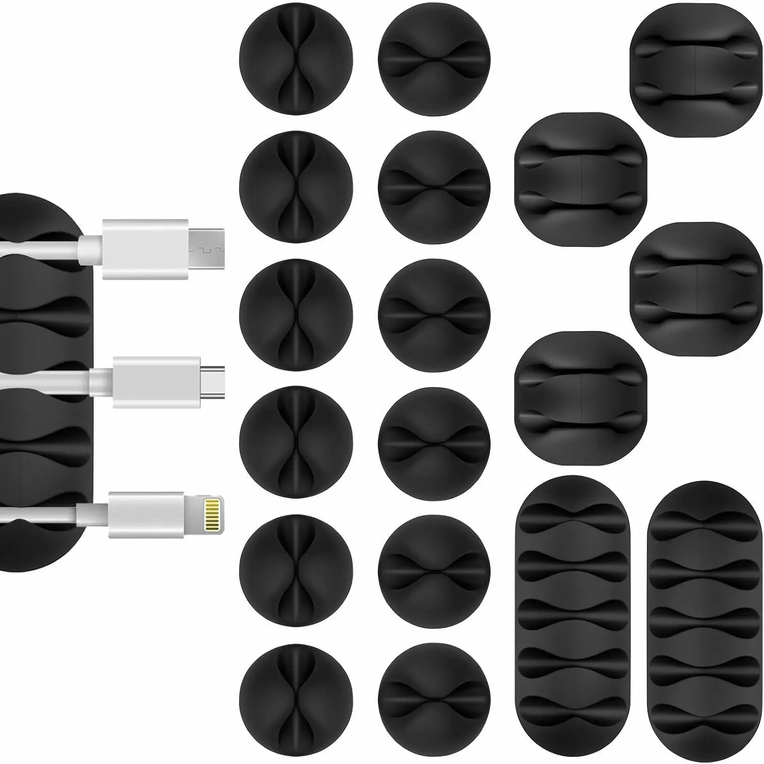 18 count Black Adhesive  Clips Cord Organizer for Wire Management