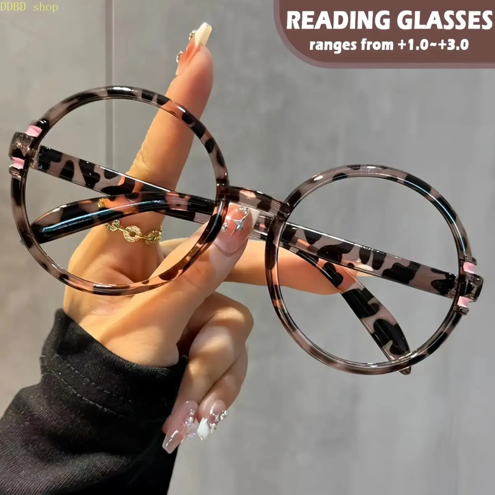 Unisex Round Reading Glasses – HD Large Frame Readers, +1.0 to +3.0 Strength Available