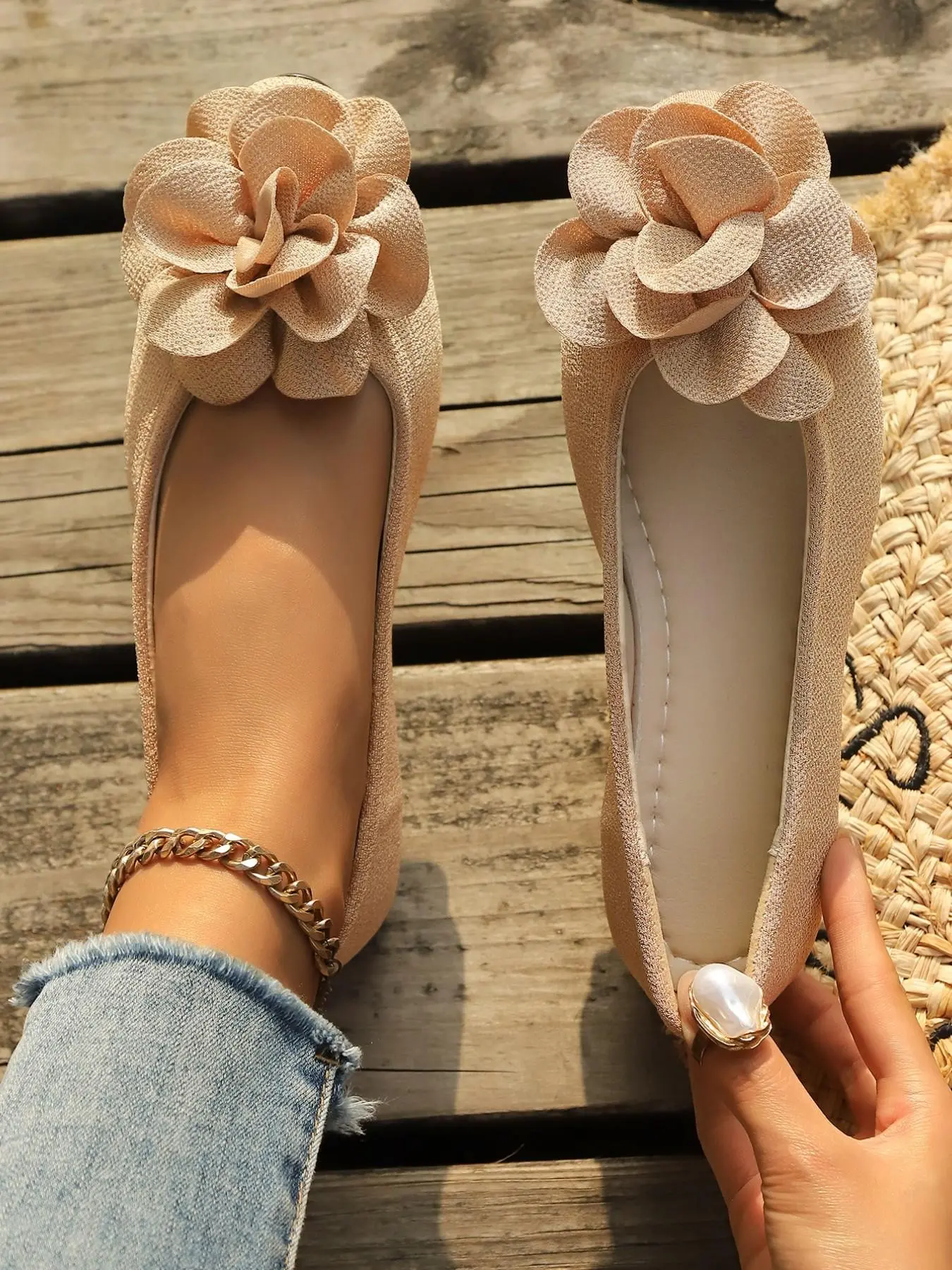 Women's Elegant Bow Design Flat Shoes Textile Upper, Durable Sole, Round Toe Slip-On Fashion Sneakers, Walking Shoes, Casual Daily Wear Party Shoes, Comfortable All-Day Footwear, Fashionable Flats, Ballet Flats, Slip Ins Shoes