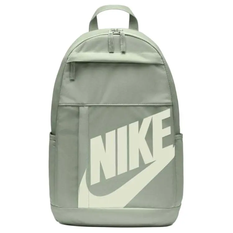 Nike 21L Logo-Zip Backpack for Men and Women – Recycled Polyester, Casual Style in Bean Green