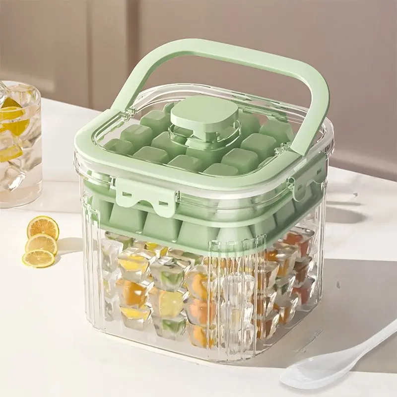28/56-Grid Home Ice Maker & Ice Bin – Food-Grade Material, Odor-Proof Seal, One-Touch Release Design, Portable – A Summer Essential