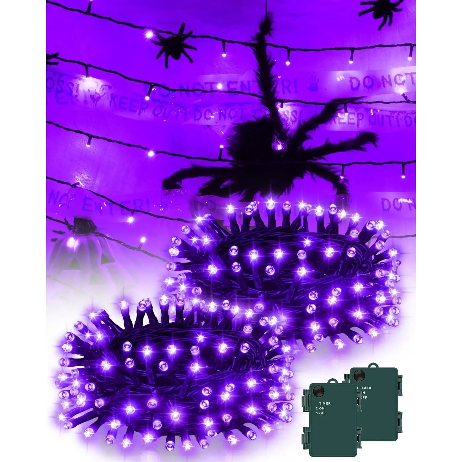 Halloween String Lights  Operated,  Fairy Lights with Timer  9.8ft 30 LED Halloween Decorations for Outdoor Indoor Patio Party Garden Yard Decor 2 Packs