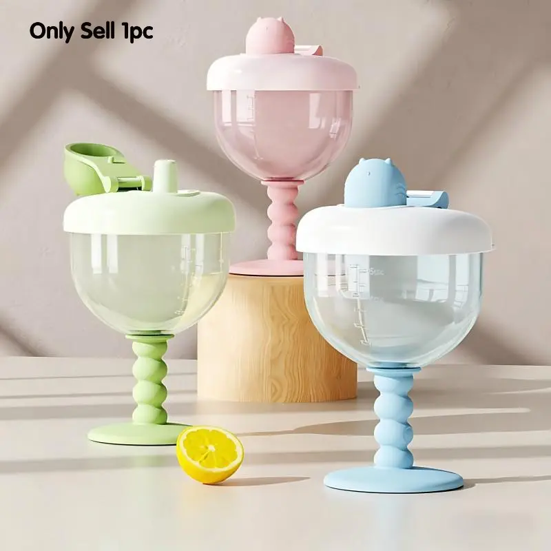 180ML Plastic Fun Party Goblet Kids Sippy Cup with Lid and Scale, Perfect for Parties, Festivals, Birthdays, Durable Design