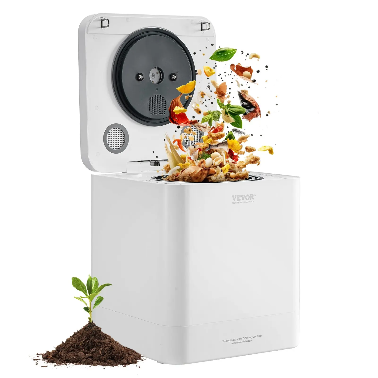 【Summerfinds】VEVOR Kitchen Composter, 5 L Electric Composter for Kitchen, Smart Countertop Composter Indoor, Kitchen Food Recycler with 2 Modes, Turn Food Waste into Natural Fertilizer with a Single Button