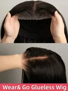 5x5 Glueless Human Hair Wig For Women Straight Ready to Wear Brazilian Pre Cut Hd Lace Closure Wear and Go Lace Front Wigs