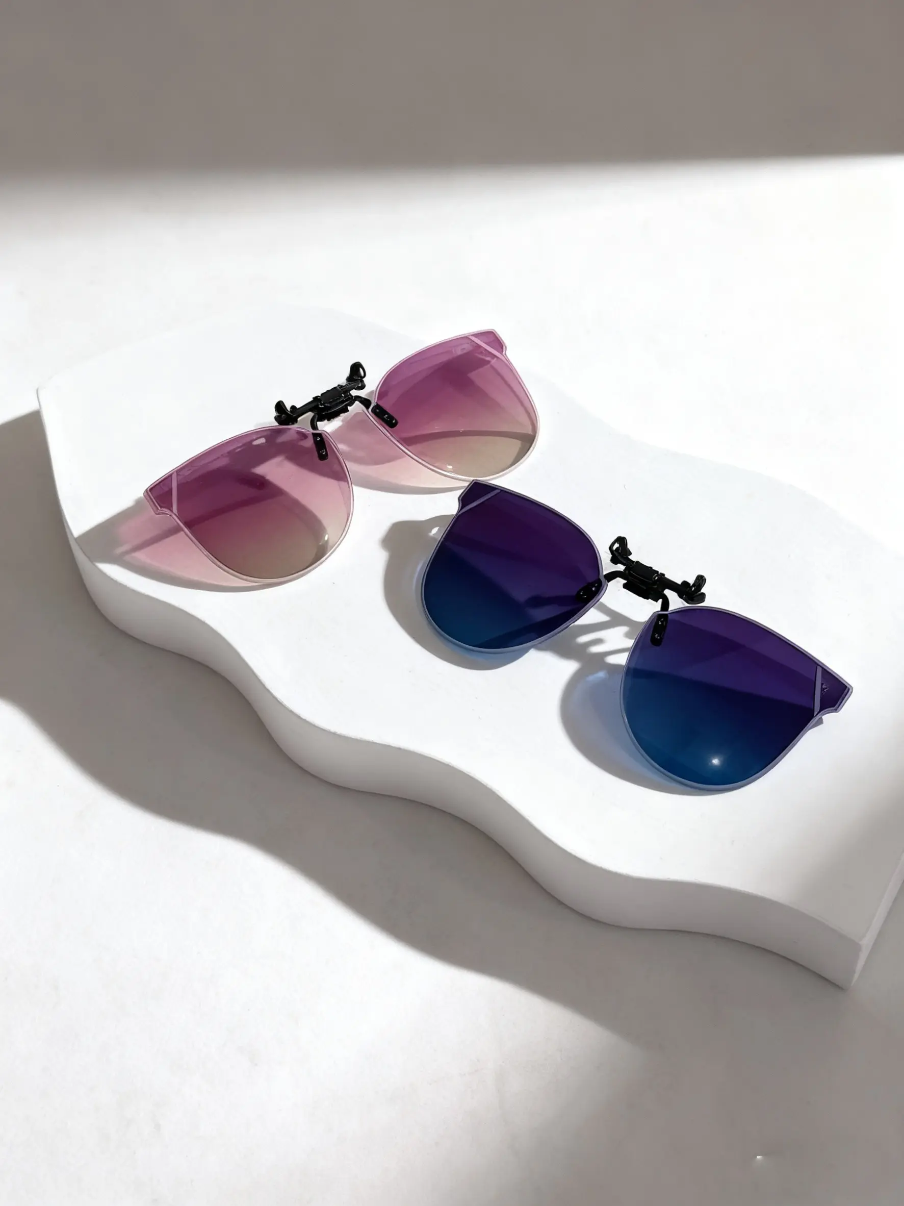 2packs Clip On Flip Up Polarized Len Sunglasses Over Prescription Myopia Eyeglasses