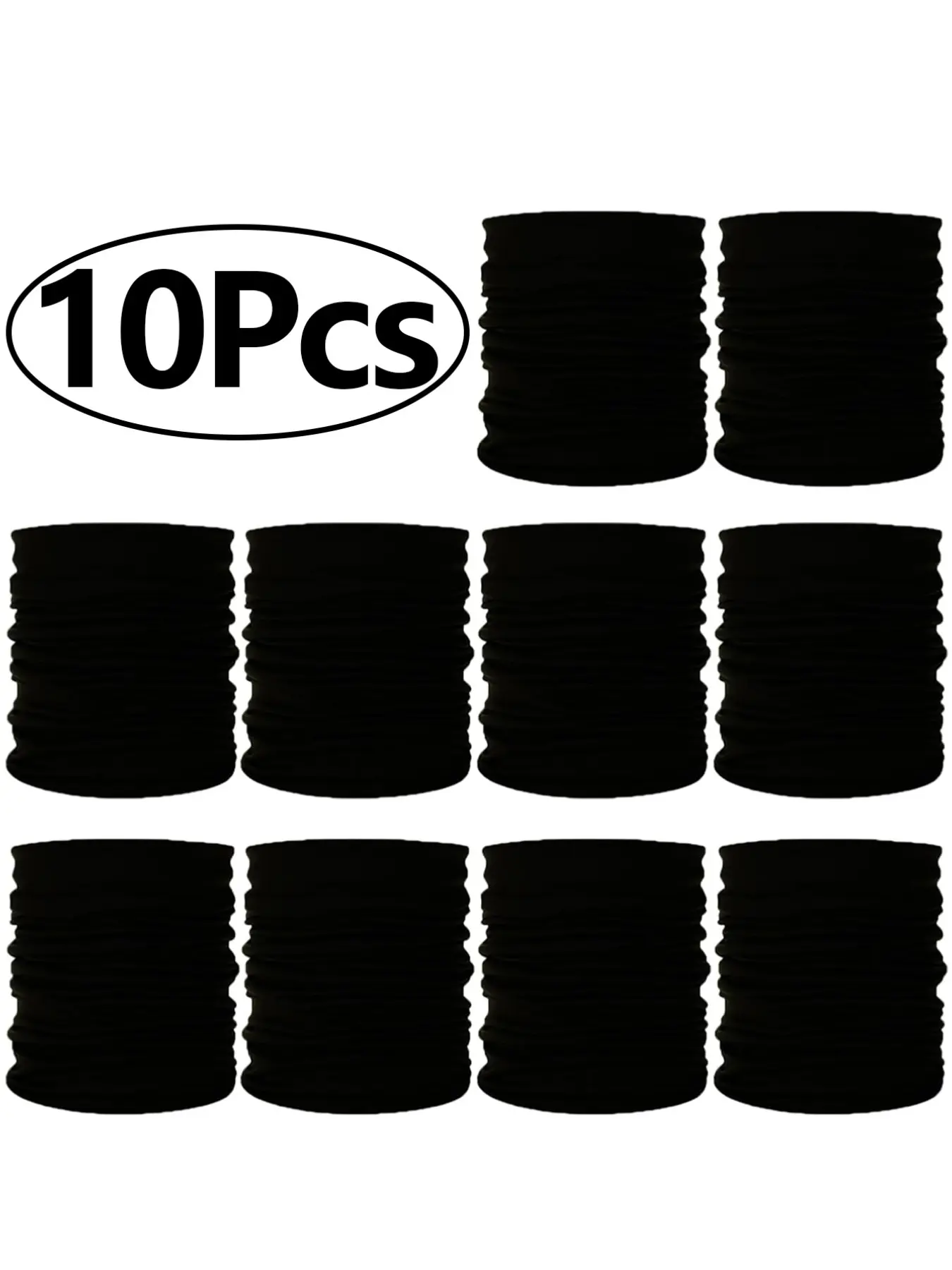 10 Pcs black Neck Gaiters Scarf Head Wrap Headwear Balaclava Face Mask Sun Bandanas for Women Men Active Lifestyles Outdoor Activities Running,Cycling Face Cover,Fishing