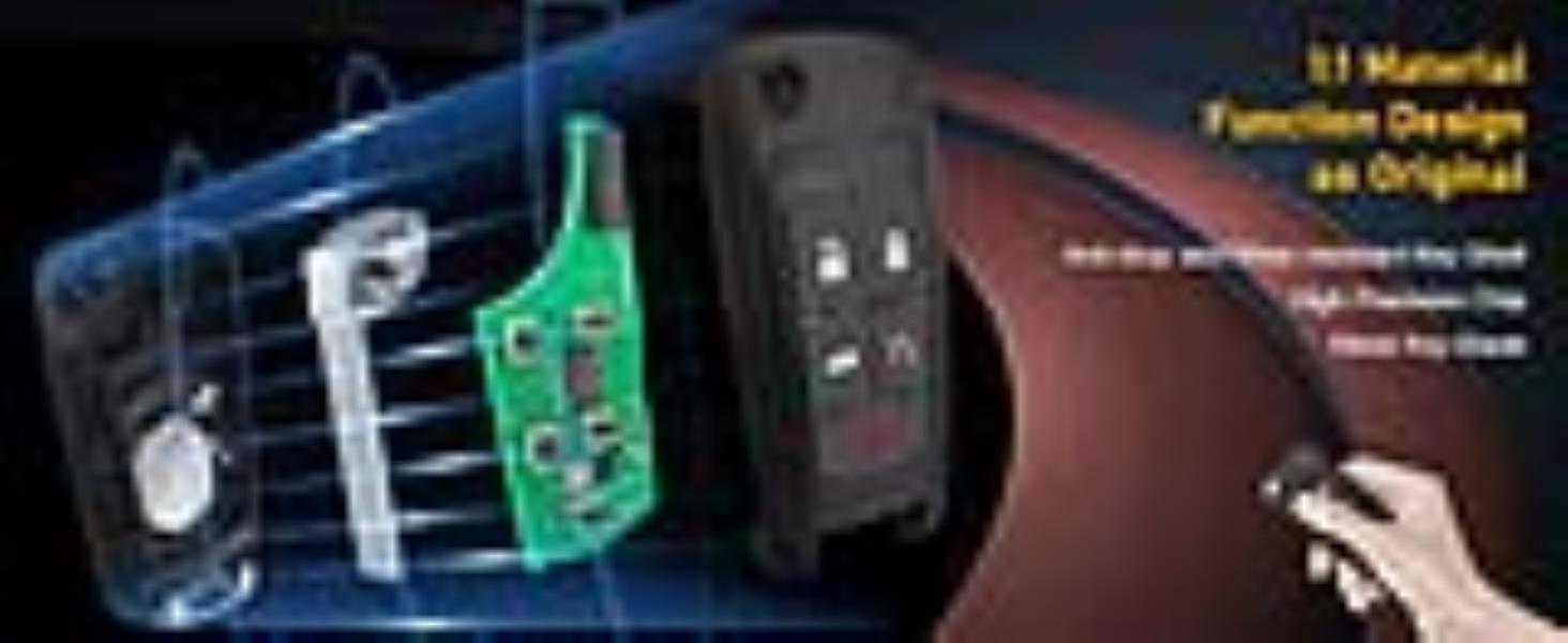 5-Button Flip Key Fob: Keyless Entry Remote Replacement for Chevy Camaro Malibu Sonic Equinox Impala Cruze GMC Terrain Buick Allure Lacrosse Regal Verano Encore, OHT01060512, V2T01060512, 315MHz