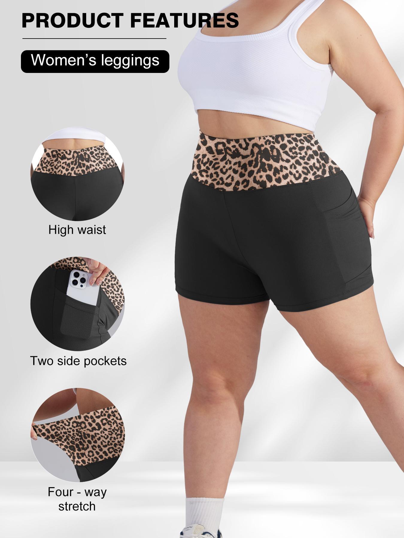 [Plus Size] High Waist Pocket Skinny Shorts, Casual Comfy Breathable Short Leggings for Daily Wear, Women's Bottoms for Summer, Athletic Lounge Shorts