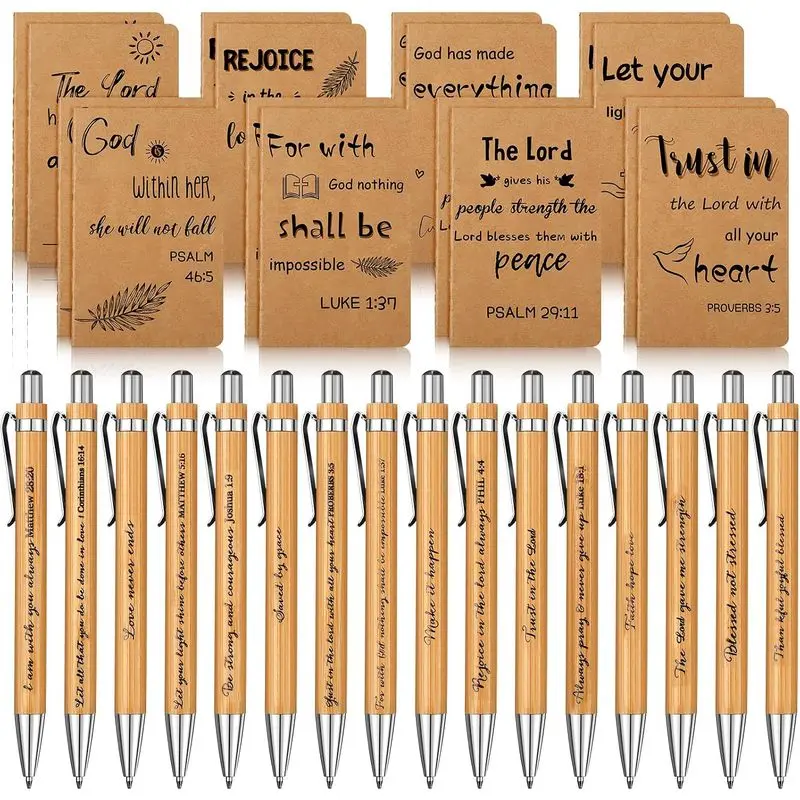32 Pcs Mini Notebooks with Pens Adults Party Favors, Bible