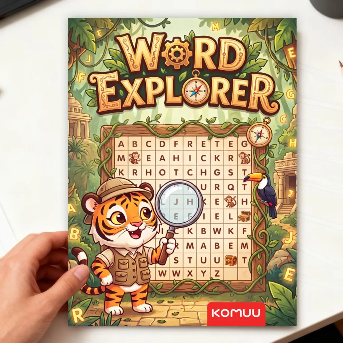 【The Perfect Gift for Children】Word Search Game Practice Book for Kids, Thick Paper, Smooth Writing, Rich Vocabulary Exercises, Ideal for Classroom and Home Use, 17cm X 24cm