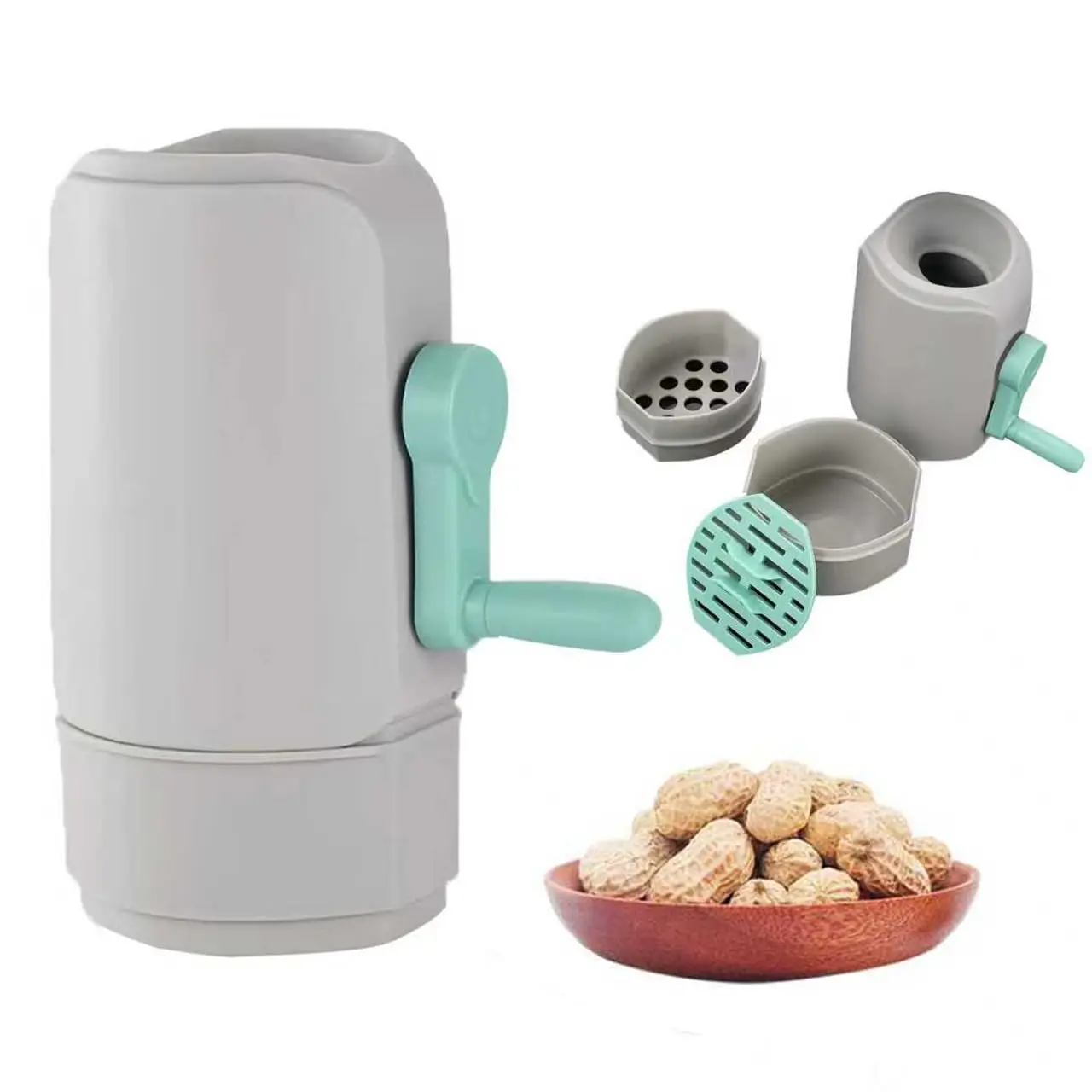 1 Pack Peanut Sheller Machine, Manual Nut Peeler, Hand Crank Peanut Shelling Tool for Home Use, Kitchen Gadget with Double Filter Mesh for Efficient Shelling