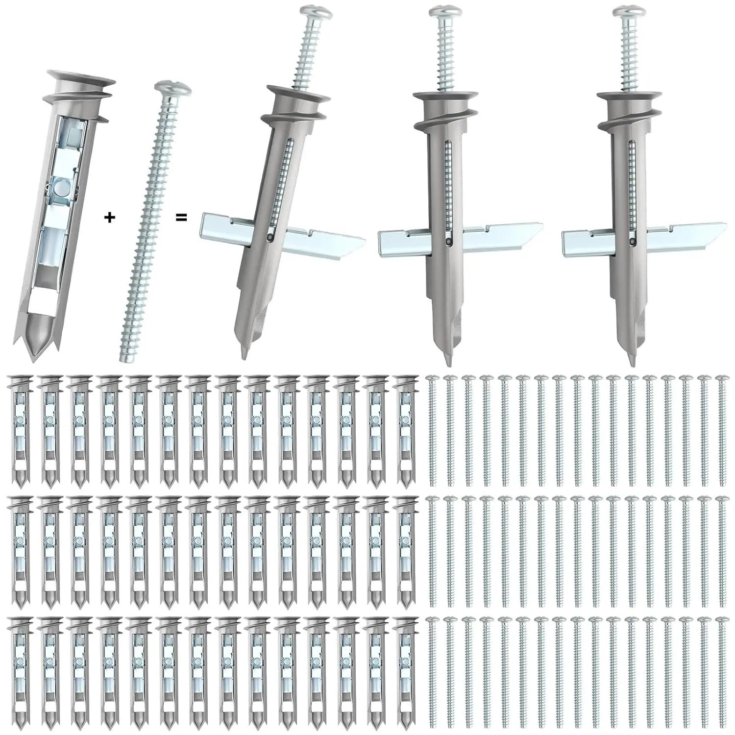 Drywall Anchors Heavy Duty Self-Drilling Toggle Bolts 1/8