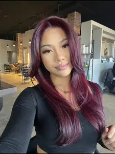 Women's 13x4x1 Lace Front Synthetic Wig, Soft Straight Hair, 180 Density, Pre-Plucked Bleach Knots, Heat Resistant Fibers, 32 Inches