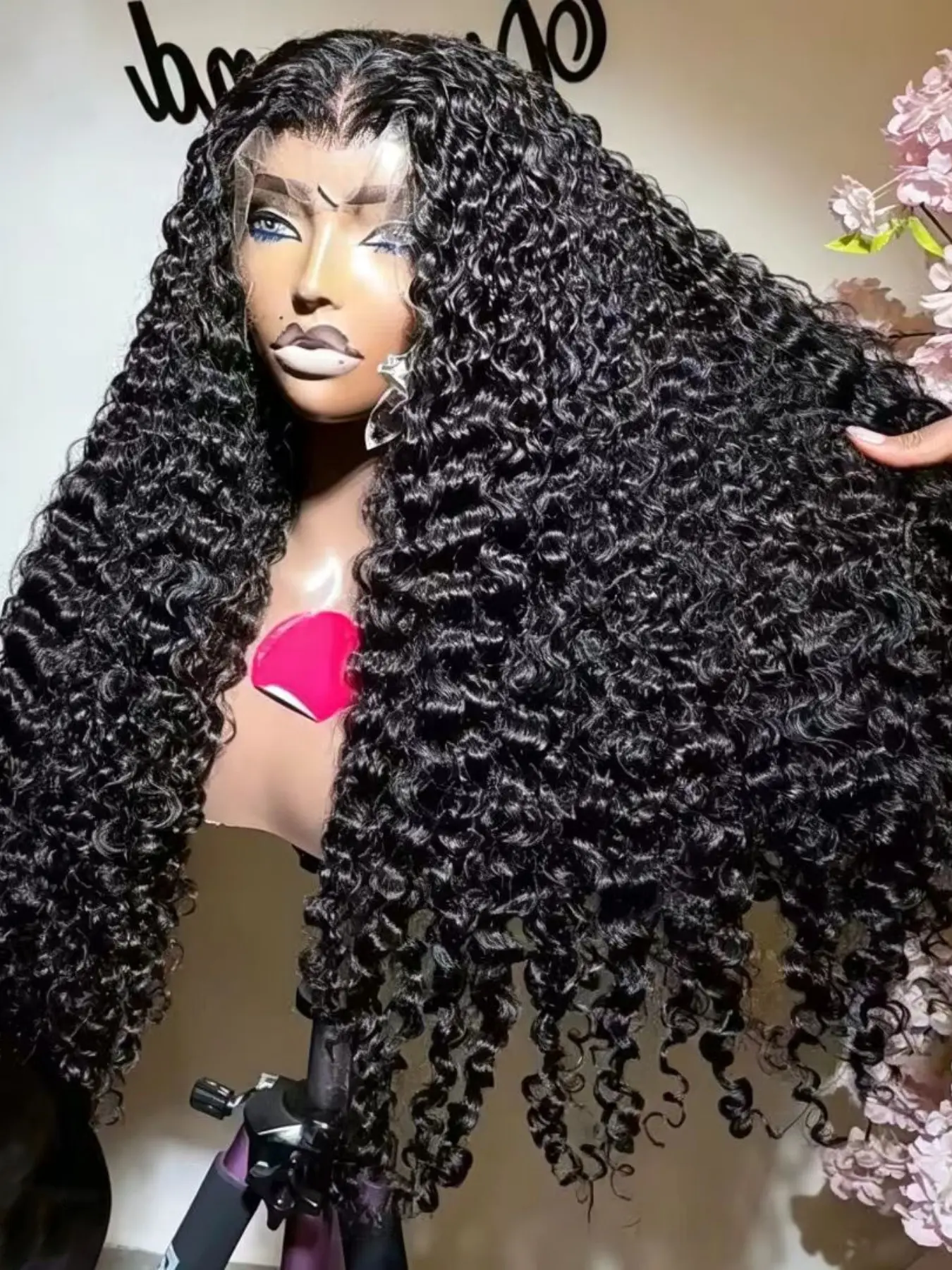26-Inch Long Curly Wig, 180% Density, Lace Front, Natural Hairline, No Glue, Super Realistic, Breathable Summer Wig for Women, Glueless Hair Wigs