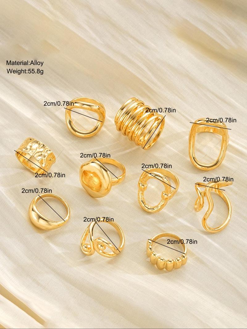 Women's Exaggerated Flower & Geometric Design Cuff Rings, Boho Style Rings, Elegant Exaggerated Stacking Rings, Fashion Jewelry for Party, Daily Clothing Decor, Trendy All-match & Exquisite Jewelry for Birthday Gift