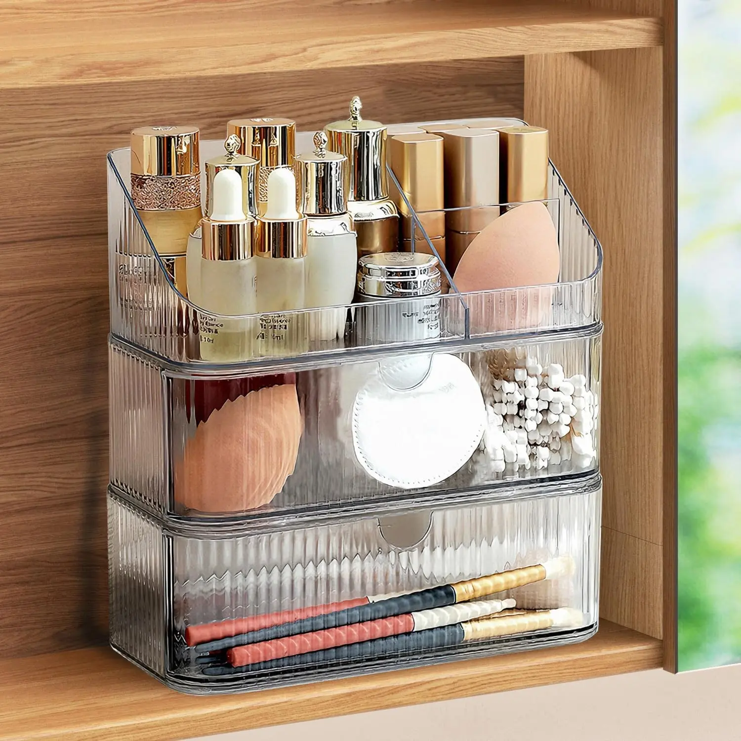 3 Tier Stackable Medicine Cabinet Organizer, Bathroom Makeup Organizers 3 Tier Stackable Medicine Cabinet Organizer, Bathroom Makeup Organizers