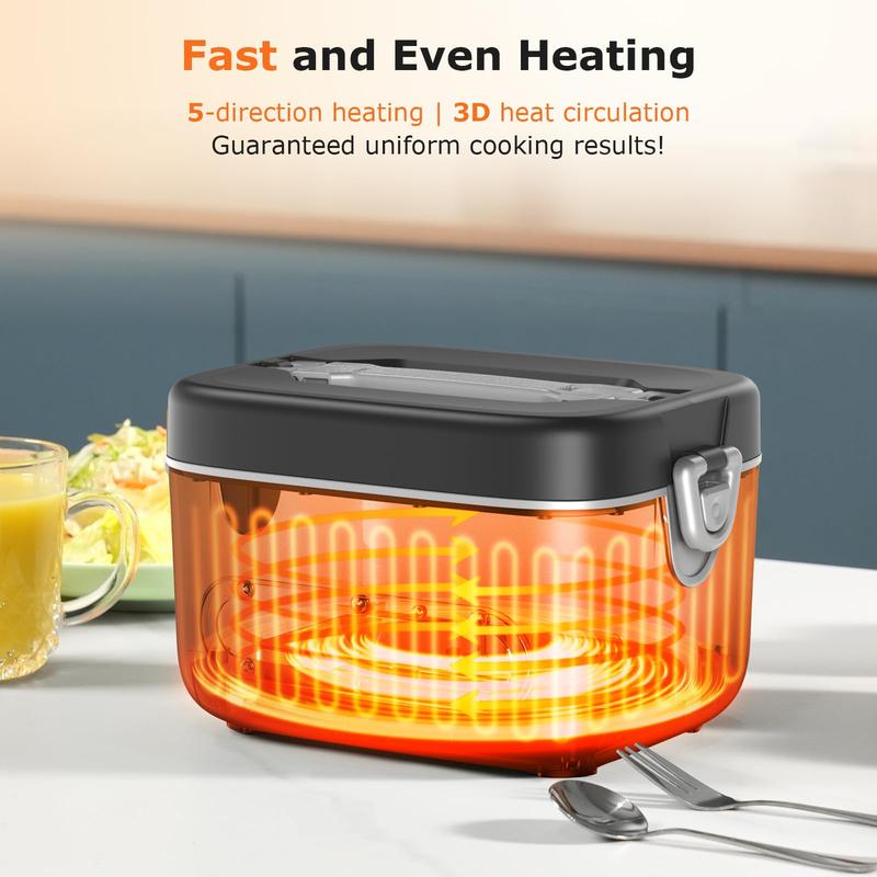 1.2L Leak-proof and BPA-free Cordless Electric Lunch Box, 20000mAh Rechargeable Portable Food Warmer with 5-sided Heating, Auto Temp Control 1.2L Leak-proof and BPA-free Cordless Electric Lunch Box, 20000mAh Rechargeable Portable Food Warmer with 5-sided Heating, Auto Temp Control