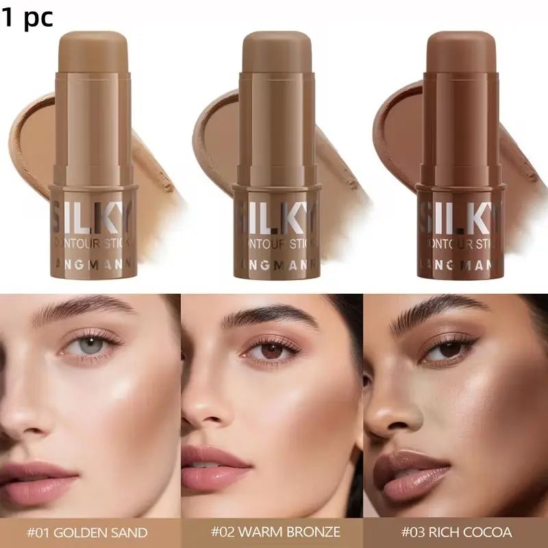 Multi-functional contouring stick - Smooth, silky texture, easy to blend, buildable multiple layers of color, matte finish, sculpts contours and shapes the jawline, suitable for all skin types. A great gift choice, a makeup essential, Face Contour