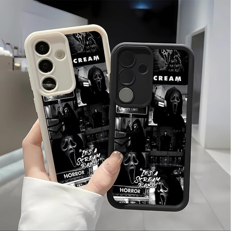 Ghost faces Realm Soft&Flexible TPU Silicone Phone Case For Galaxy S26 Ultra S25 Edge S24 FE S23 S22 S21 Plus A13 A14 A15 A16 A17 A33 A34 A35 A36 A52 A53 A54 NOTE20 Durable|Shockproof|Full Camera Protection|Anti-Fingerprint