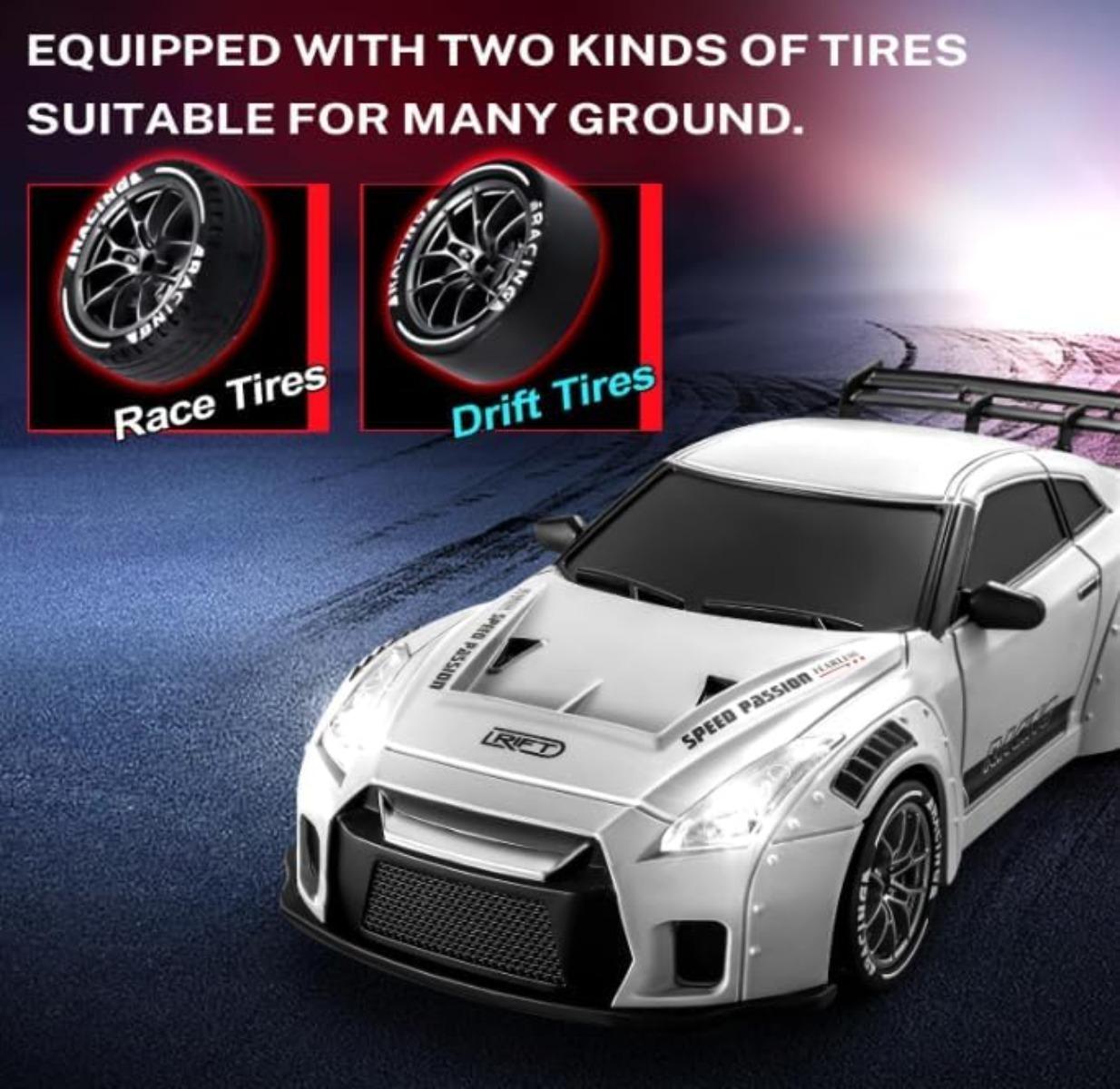 Remote control drift car, 1:24 ratio remote control car, with LED lights, 2.4GHz 20KM/H four-wheel drive high-speed remote control car, drift tires. Birthday and Easter gifts for boys and girls. Suitable for family parties Remote control drift car, 1:24 ratio remote control car, with LED lights, 2.4GHz 20KM/H four-wheel drive high-speed remote control car, drift tires. Birthday and Easter gifts for boys and girls. Suitable for family parties