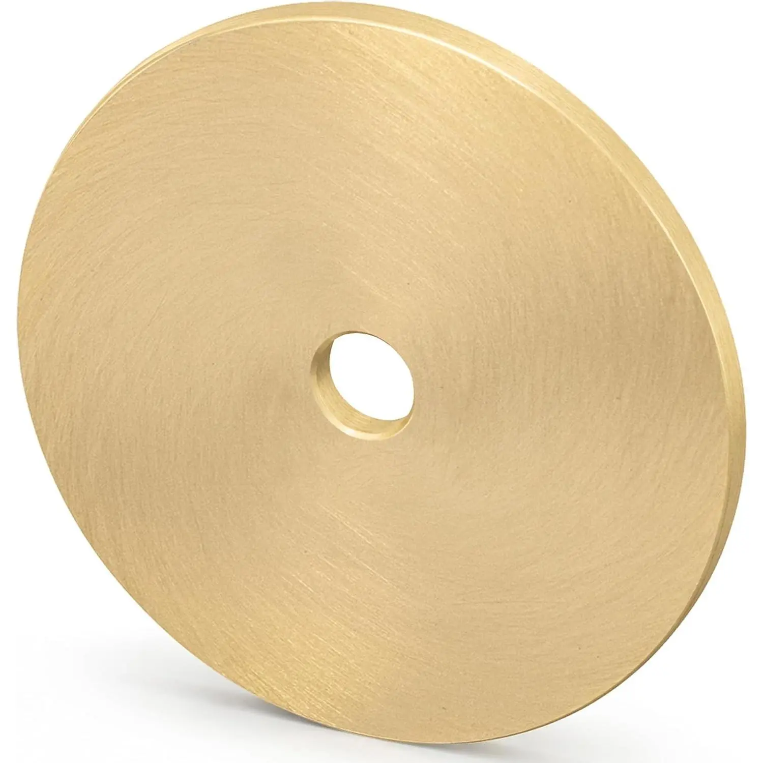 QOGRISUN 10 Pack 1-1/4 Inch Solid Brass Round Cabinet Knob Backplate, Heavy-Gauge Brushed Brass Finish, Covers Old Knob Holes, Fits Kitchen Cabinets Dressers Cupboards, Vintage-Modern Style