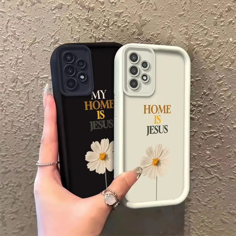 Phone case for Samsung GALAXY A13 A33 A52 A53 Gift TPU Enhanced Peotection Minimalist Jesus Quote & Cosmos Phone Case soft silicone Celestial Eye Layered Phone Case ROOJTMTHL