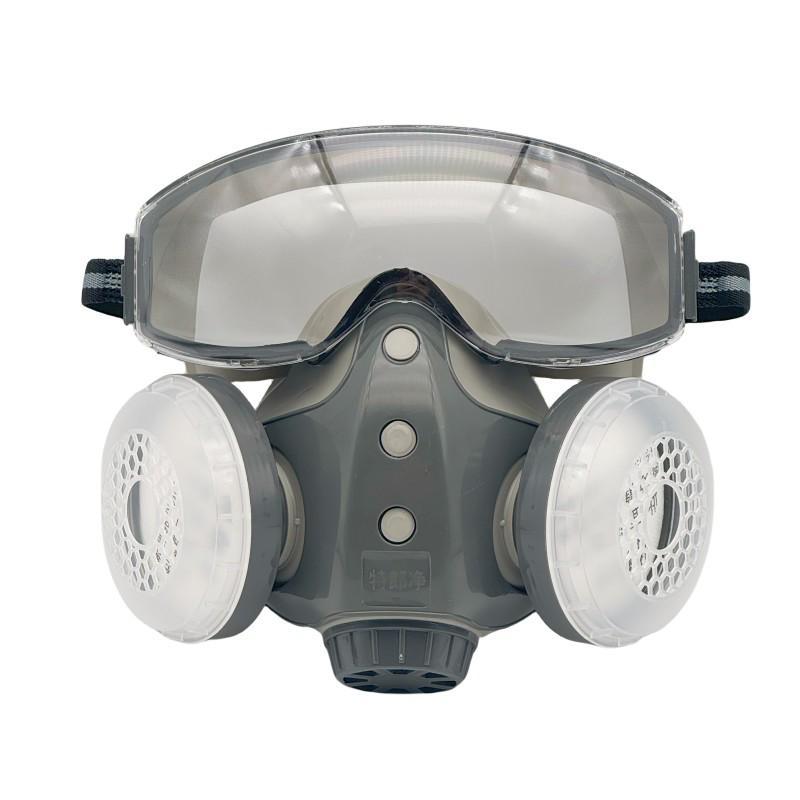 Dust-proof Integrated Respirator Mask, Reusable Half Mask with Goggles, Anti-dust Mask for Spray Painting & Woodworking Projects