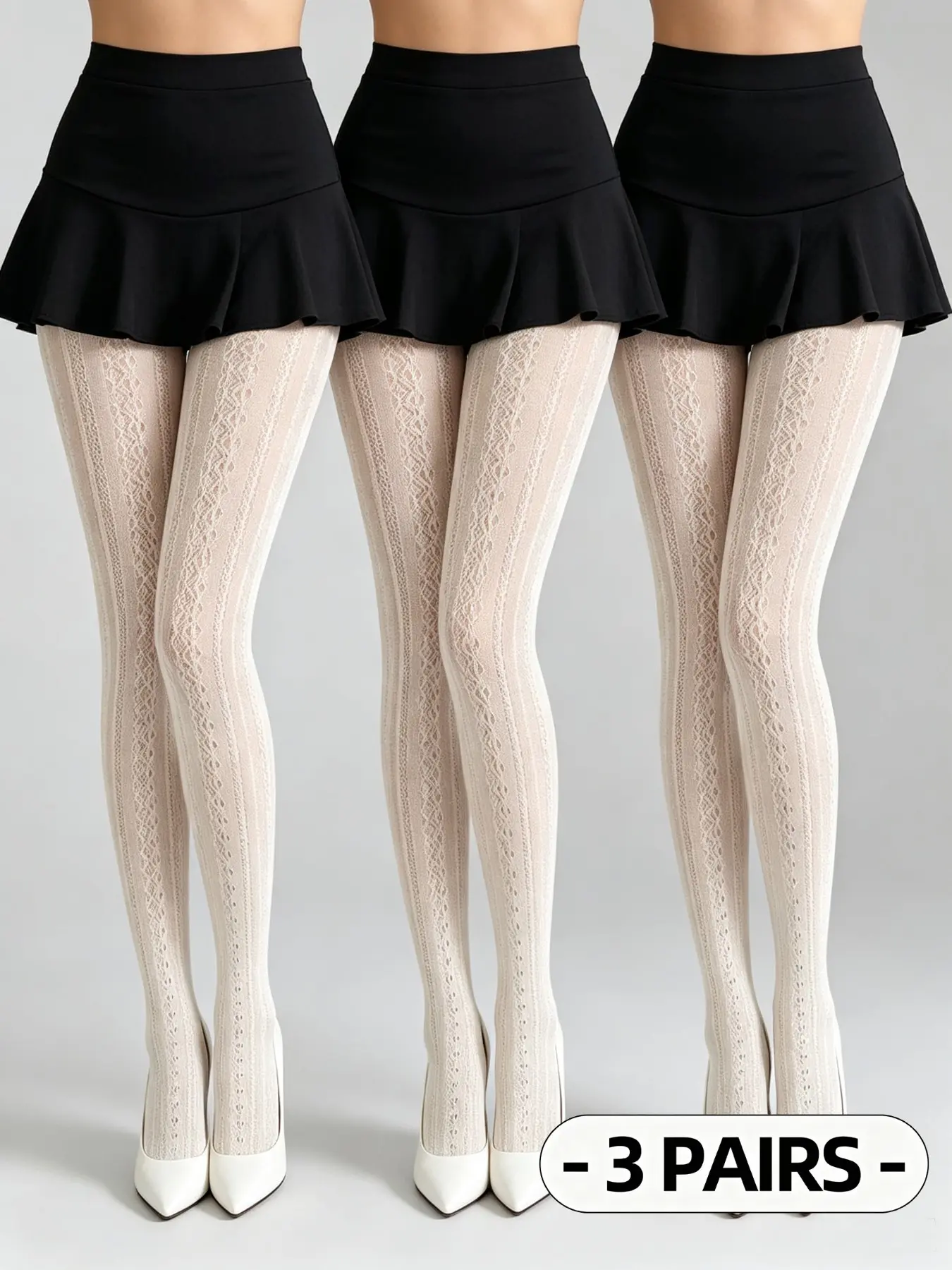 Y2K Style Sexy High Stretch Fishnet Socks, 3 Pairs Women's Mesh Socks, Perfect for Parties, Daily Wear, Evening Events, Spring & Fall