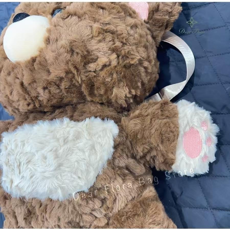 New Cute Plush Brown Bear Backpack Kawaii Soft Animal Knapsack High Quality Lolita Furry Shoulder Bag Fashion Girl Birthday Gift