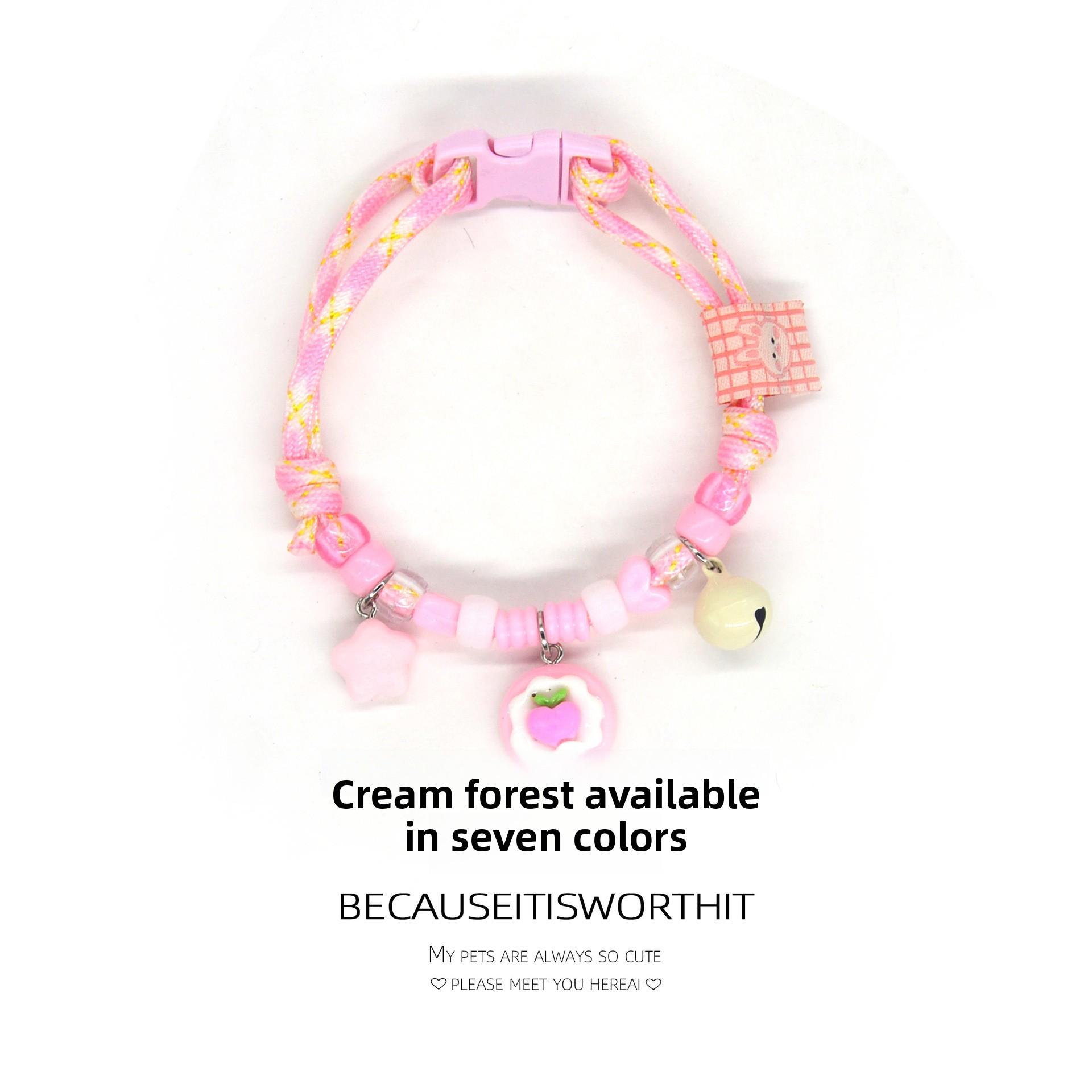 Cat and Dog Collar Necklace with Bell, Cute Paw Print, Simple Bell, Colorful Adjustable Collar