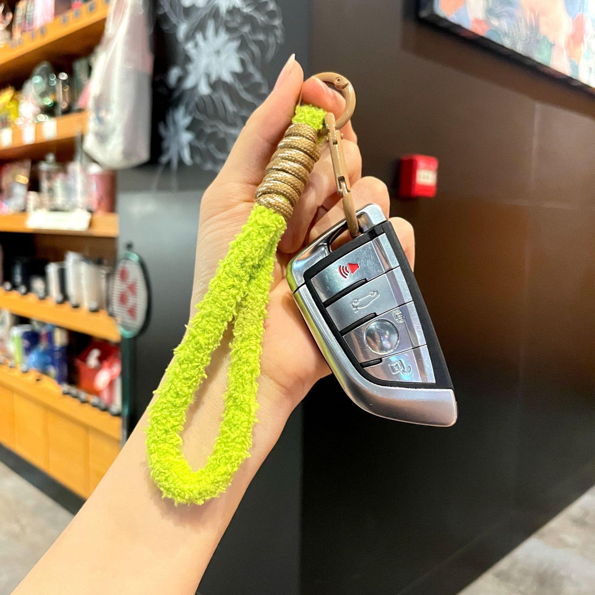 Stuffed braided lanyard key ring colorful small fresh mobile phone lanyard bag key pendant practical mobile phone chain