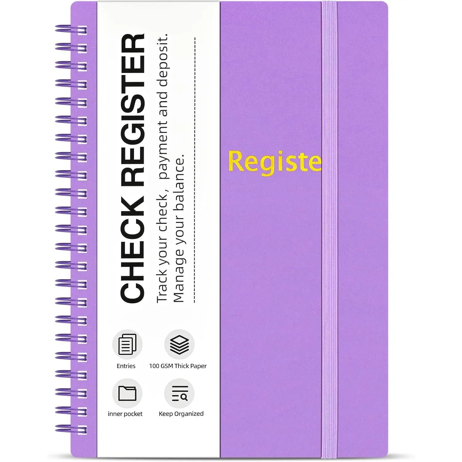 Check Registers for Personal Checkbook, Double Spiral Check Register Book, Budget Planner with Check Register for Personal and Work, 5.8'' x 8.3'' -