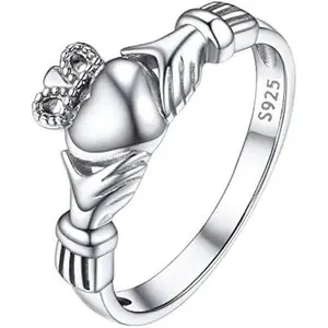 925 Sterling Silver Claddagh Ring/Celtic Knot Ring for Women, Irish Wedding Band, Rose Gold Plated/Gold Plated, Size 4-12, Come with Box
