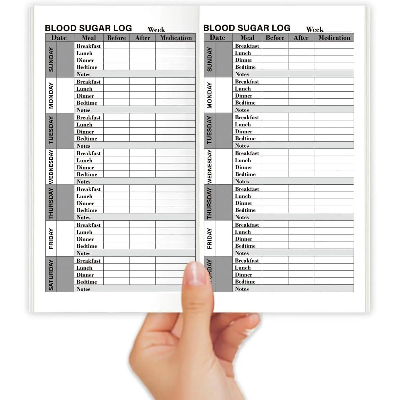 Travelers Notebook Inserts, Sugar Log,  Log Book for Daily ,30 Sheets,4.25" x 8.25",Small Journal Planner,Pocket Travelers Notebook Refills for Journals,Diaries,Planners