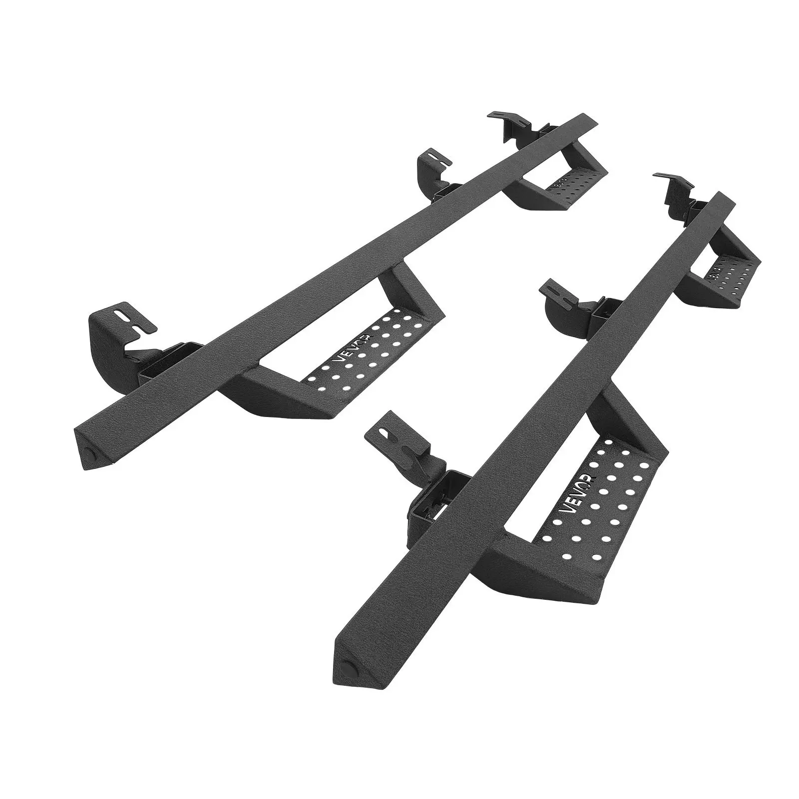 VEVOR Running Boards, 4-in Carbon Steel Nerf Bars for 2005-2023 Toyota Tacoma Double Cab, 550 lbs Load Capacity, Wide Non-Slip Hollow Surface, Rustproof Waterproof Coating, Deformation-Resisting for Camping, Construction Site, 2005-2023 Tacoma, Automotive