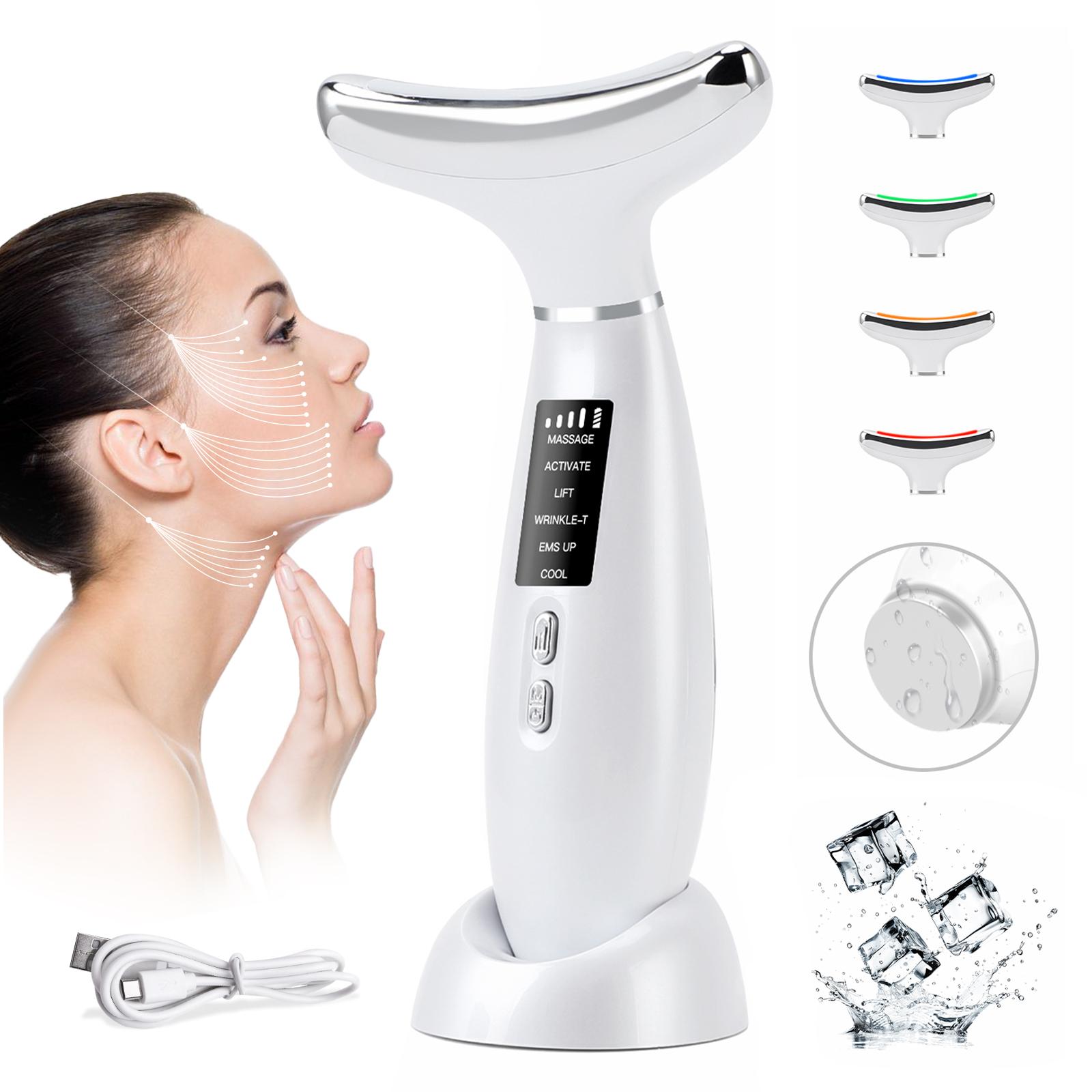 Cooling Function 4 Color Facial Massager Tool, Facial Massage Skin Care and Double Chin Neck Massage, Face Sculpting Too