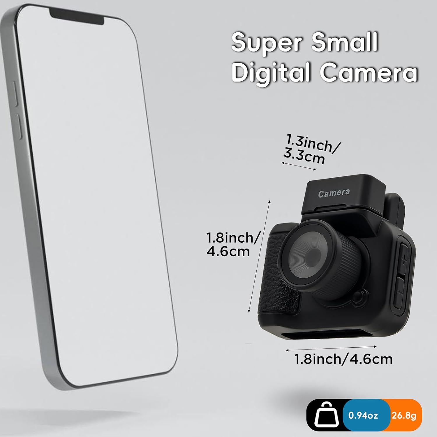 Digital Camera with 1.4 in LCD Screen 1080P 32GB Card  Base Monoreflexes Shaped CMOS Compact Portable Video Recorder Easy to Operate (Black)