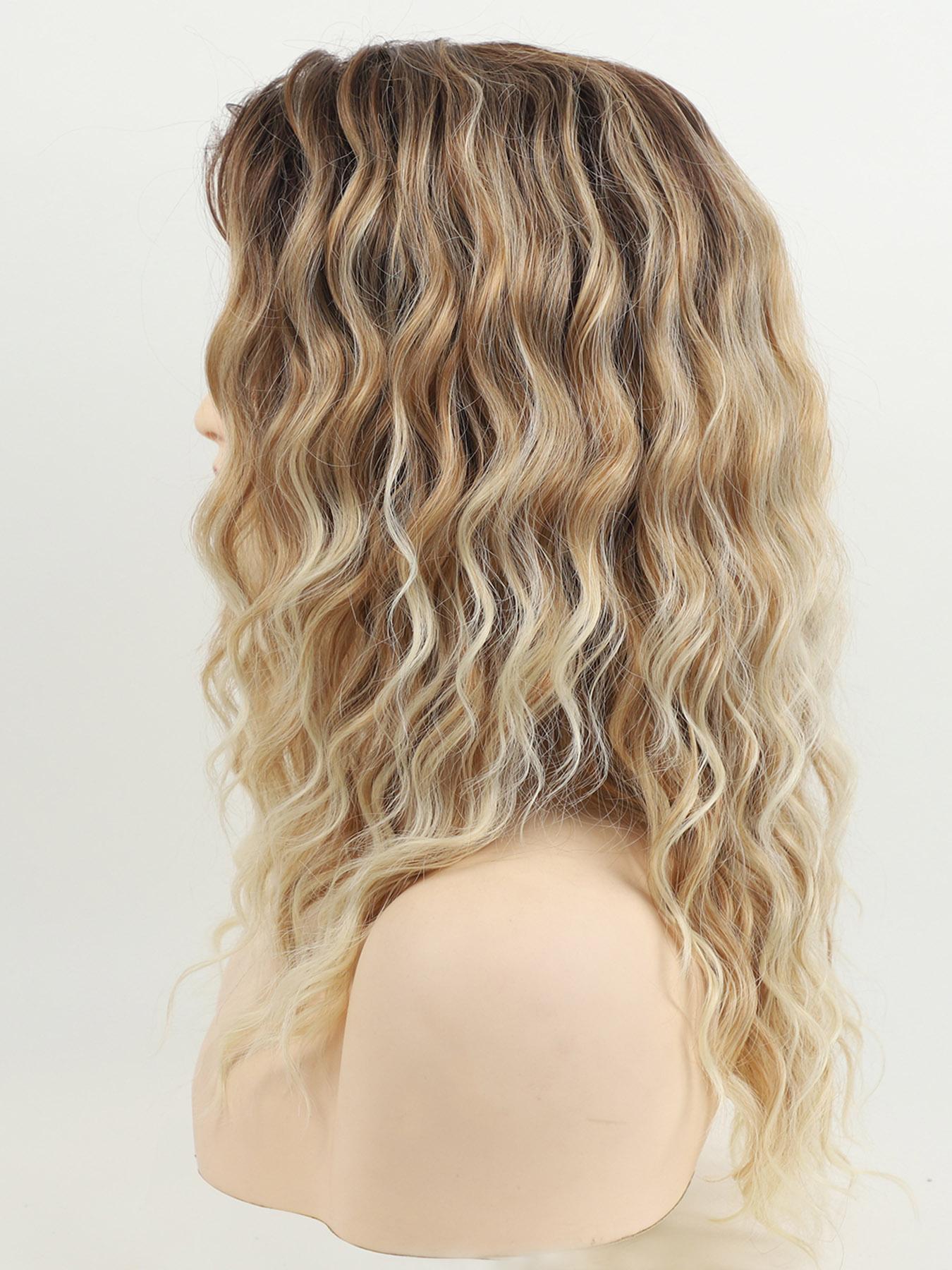 Long Wavy Wigs for Women, Gorgeous Fluffy Wigs without Bangs, Synthetic Full Machine Wigs for Party, Daily Use