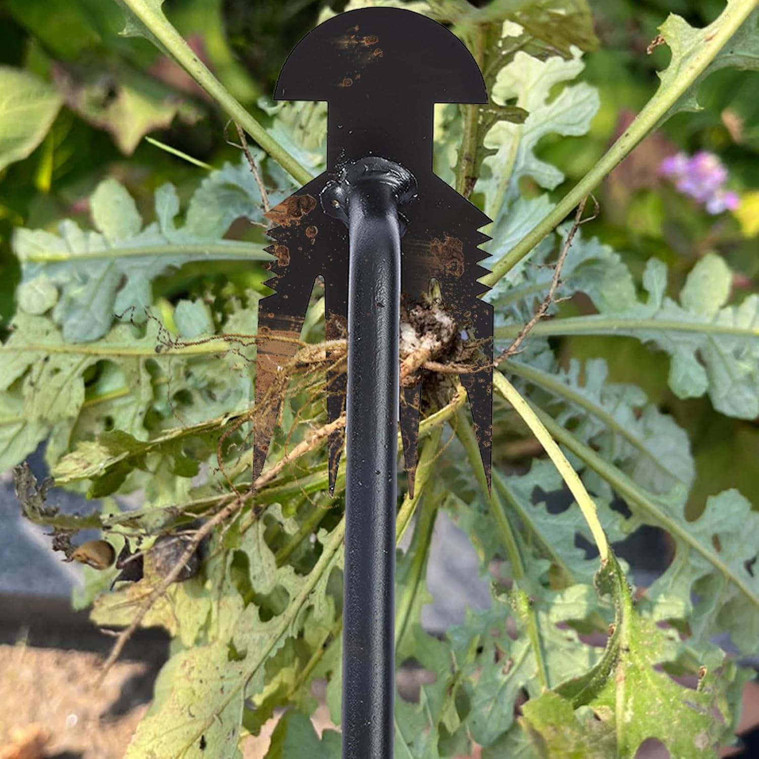 Weed Puller Tool, Rubber Handle Garden Manual Weeder Tool, Portable Manganese Steel Weeding Tools, For Hand Weeder Puller for Vegetable Gardening Backyard Farm Planting & Uprooting Weeding Tool