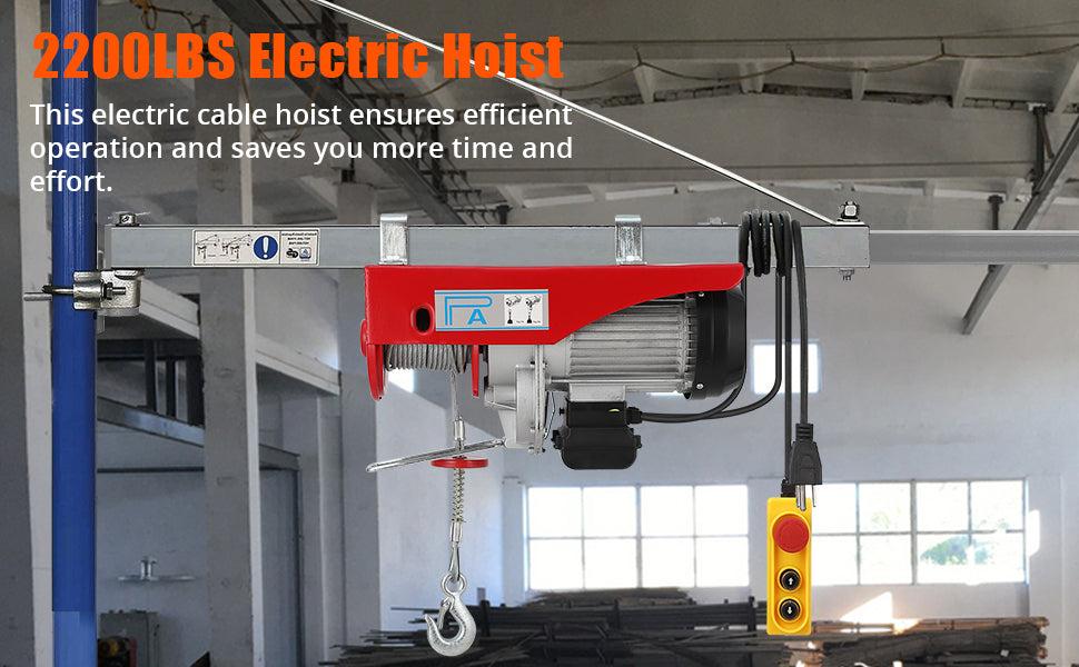 GARVEE Electric Hoists: 2200lbs & 1760lbs Models, 39FT Lifting Height, 1600W Power, Remote Control Features, Perfect for Garage, Warehouse, and Factory Use with Durable Steel Wire Winch Design. GARVEE Electric Hoists: 2200lbs & 1760lbs Models, 39FT Lifting Height, 1600W Power, Remote Control Features, Perfect for Garage, Warehouse, and Factory Use with Durable Steel Wire Winch Design.
