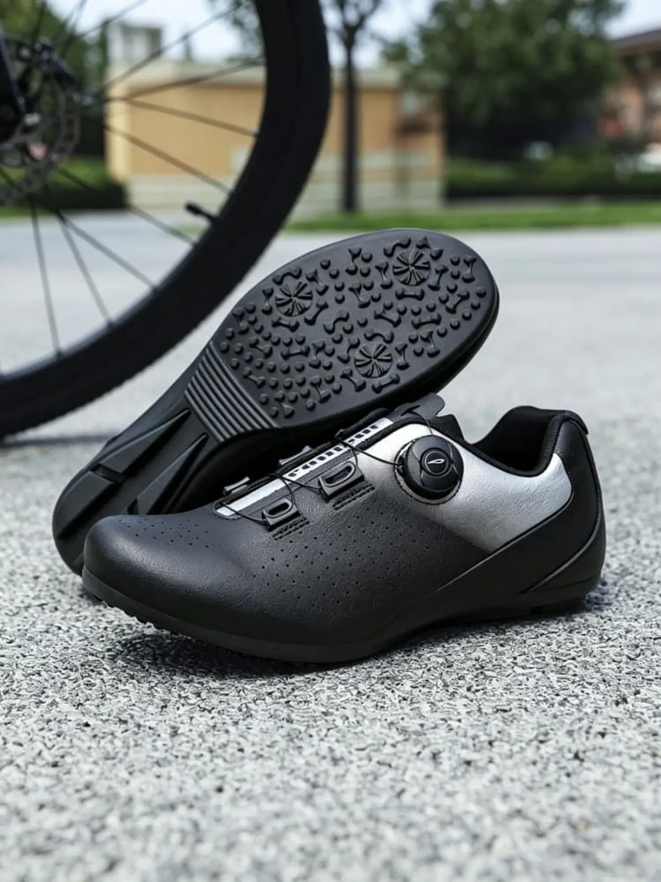Unisex Cycling Shoes Functional Sport Style Perforated Upper Wear Resistant Outsole For Commute Outdoor Riding Workout