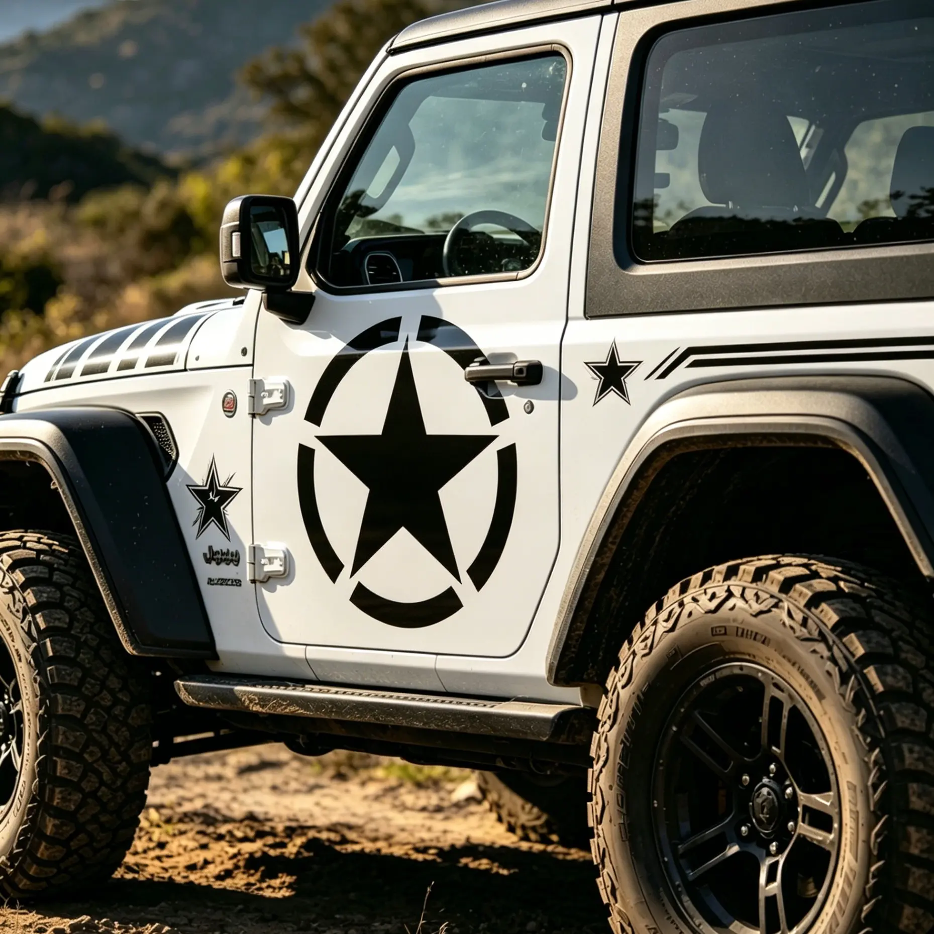 Wwii Us Army Reflective Car Sticker, Star Anti-Scratch Vinyl, Military Theme Outdoor Vehicle Decal, Patriotic Truck Decor, Off-Road Motorcycle, Decals For Vehicles, Car Decals